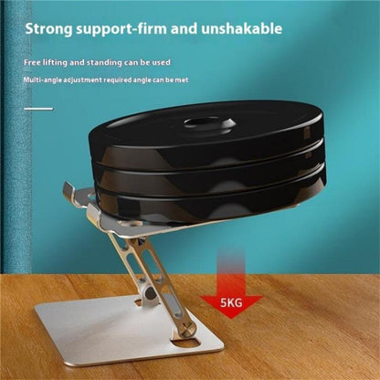 J23S Folding Height Adjustable Desktop Tablet Metal Cooling Holder(Silver) - Desktop Holder by buy2fix | Online Shopping UK | buy2fix