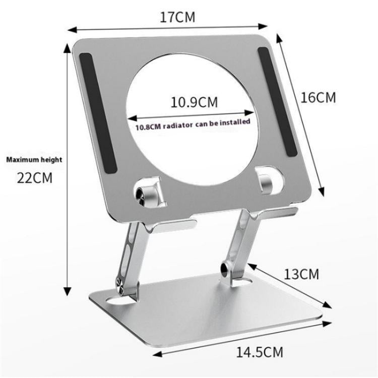 J23S Folding Height Adjustable Desktop Tablet Metal Cooling Holder(Silver) - Desktop Holder by buy2fix | Online Shopping UK | buy2fix