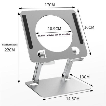 J23S Folding Height Adjustable Desktop Tablet Metal Cooling Holder(Silver) - Desktop Holder by buy2fix | Online Shopping UK | buy2fix
