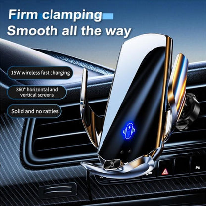 Q15 Car Vehicle Navigation Phone Holder Car Air Vent Mount Magnetic Wireless Charging Stand(Silver) - Car Charger by buy2fix | Online Shopping UK | buy2fix