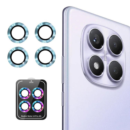 For Redmi Note 14 Pro 4G Global ENKAY Hat-Prince 9H Rear Camera Lens Aluminium Alloy Tempered Glass Film(Light Blue)