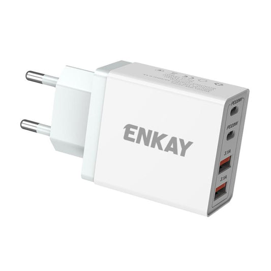 ENKAY FC-002 55W Dual USB-A Dual USB-C / Type-C Four Ports Quick Charger(EU Plug) - USB Charger by ENKAY | Online Shopping UK | buy2fix