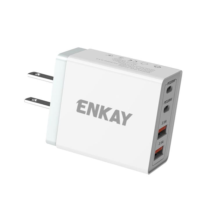 ENKAY FC-002 55W Dual USB-A Dual USB-C / Type-C Four Ports Quick Charger(US Plug) - USB Charger by ENKAY | Online Shopping UK | buy2fix