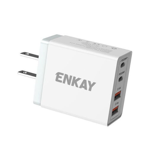 ENKAY FC-002 55W Dual USB-A Dual USB-C / Type-C Four Ports Quick Charger(US Plug) - USB Charger by ENKAY | Online Shopping UK | buy2fix