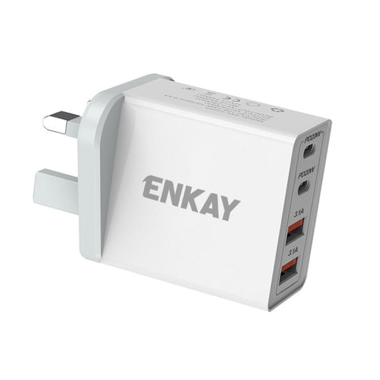 ENKAY FC-002 55W Dual USB-A Dual USB-C / Type-C Four Ports Quick Charger(UK Plug) - USB Charger by ENKAY | Online Shopping UK | buy2fix
