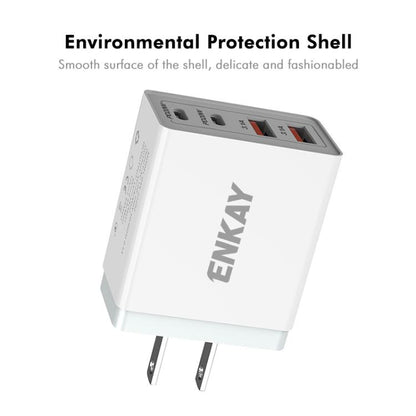 ENKAY FC-002 55W Dual USB-A Dual USB-C / Type-C Four Ports Quick Charger(EU Plug) - USB Charger by ENKAY | Online Shopping UK | buy2fix
