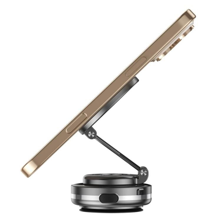 C6 Adjustable Folding Rotating Car Stand Vacuum Suction Cup Magnetic Phone Holder(Silver) - Wireless Charger Holders by buy2fix | Online Shopping UK | buy2fix