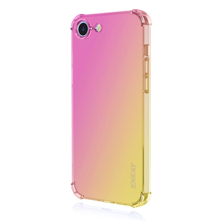 For iPhone 16e ENKAY Hat-Prince Gradient Airbag TPU Phone Case(Pink Gold) - iPhone 16e Cases by ENKAY | Online Shopping UK | buy2fix