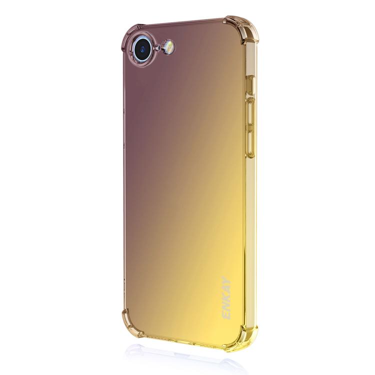 For iPhone 16e ENKAY Hat-Prince Gradient Airbag TPU Phone Case(Purple Gold) - iPhone 16e Cases by ENKAY | Online Shopping UK | buy2fix