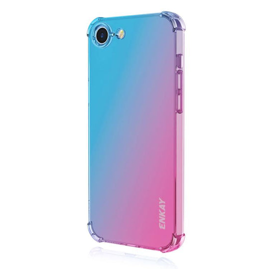 For iPhone 17e / 16e ENKAY Hat-Prince Gradient Airbag TPU Phone Case(Blue Pink)