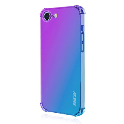 For iPhone 16e ENKAY Hat-Prince Gradient Airbag TPU Phone Case(Purple Blue) - iPhone 16e Cases by ENKAY | Online Shopping UK | buy2fix