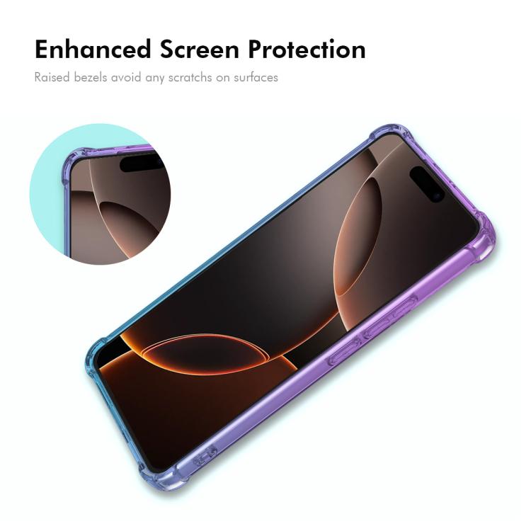 For iPhone 16 ENKAY Hat-Prince Gradient Airbag TPU Phone Case(Pink Gold) - iPhone 16 Cases by ENKAY | Online Shopping UK | buy2fix