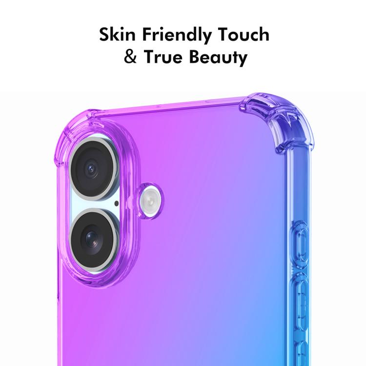 For iPhone 16 Plus ENKAY Hat-Prince Gradient Airbag TPU Phone Case(Purple Blue) - iPhone 16 Plus Cases by ENKAY | Online Shopping UK | buy2fix