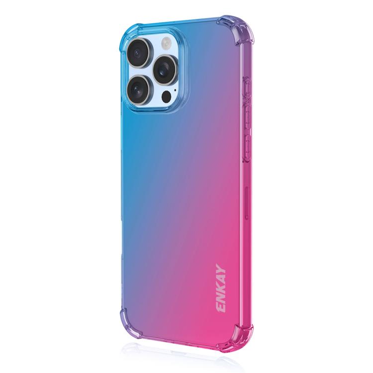 For iPhone 16 Pro ENKAY Hat-Prince Gradient Airbag TPU Phone Case(Blue Pink) - iPhone 16 Pro Cases by ENKAY | Online Shopping UK | buy2fix