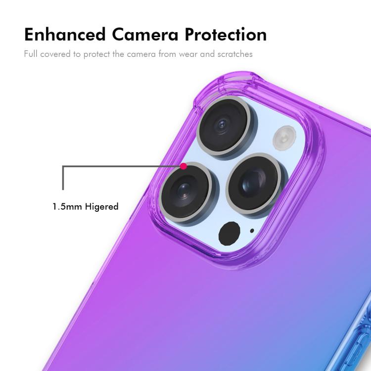For iPhone 16 Pro ENKAY Hat-Prince Gradient Airbag TPU Phone Case(Purple Blue) - iPhone 16 Pro Cases by ENKAY | Online Shopping UK | buy2fix