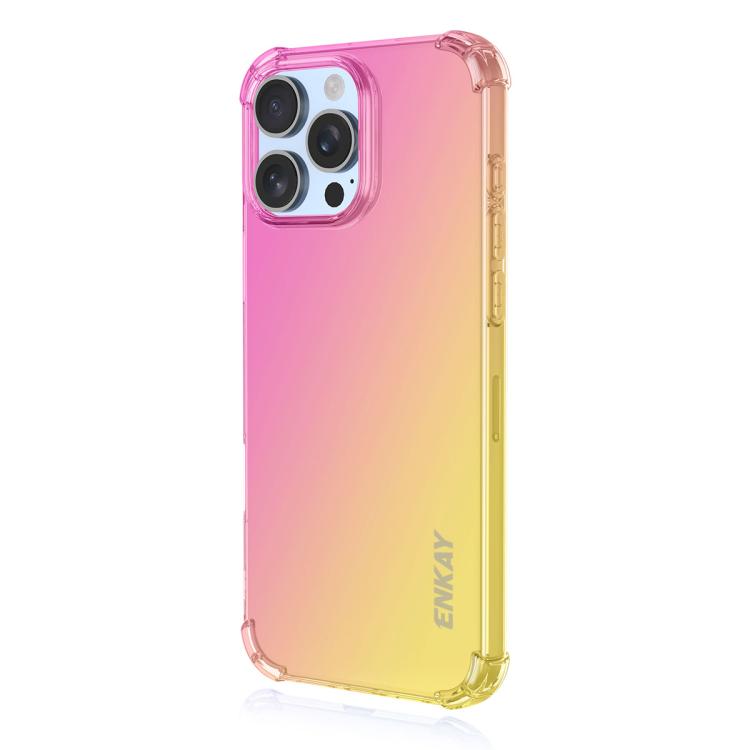 For iPhone 16 Pro Max ENKAY Hat-Prince Gradient Airbag TPU Phone Case(Pink Gold) - iPhone 16 Pro Max Cases by ENKAY | Online Shopping UK | buy2fix