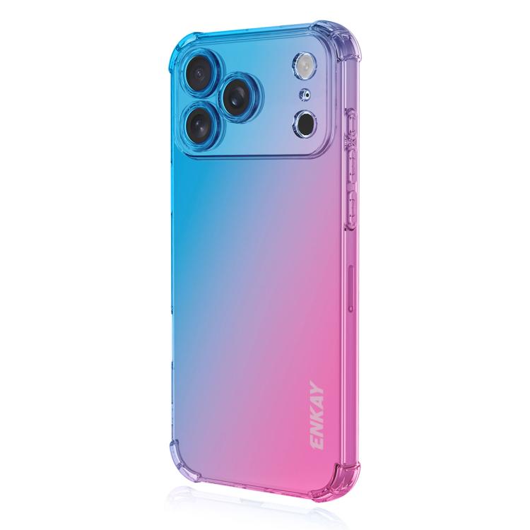 For iPhone 17 Pro Max ENKAY Hat-Prince Gradient Airbag TPU Phone Case(Blue Pink) - iPhone 17 Pro Max Cases by ENKAY | Online Shopping UK | buy2fix