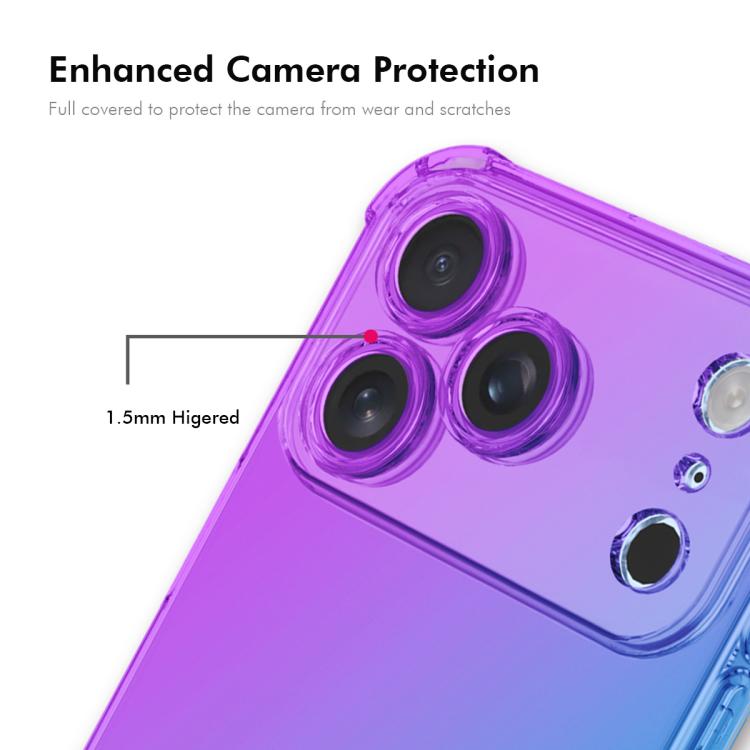 For iPhone 17 Pro Max ENKAY Hat-Prince Gradient Airbag TPU Phone Case(Purple Blue) - iPhone 17 Pro Max Cases by ENKAY | Online Shopping UK | buy2fix