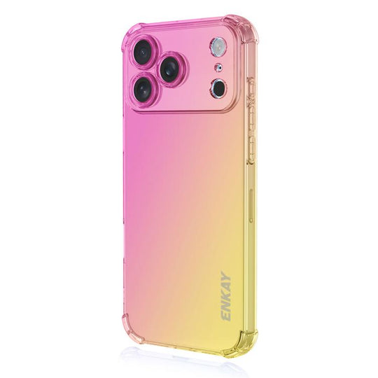 For iPhone 17 Pro ENKAY Hat-Prince Gradient Airbag TPU Phone Case(Pink Gold)