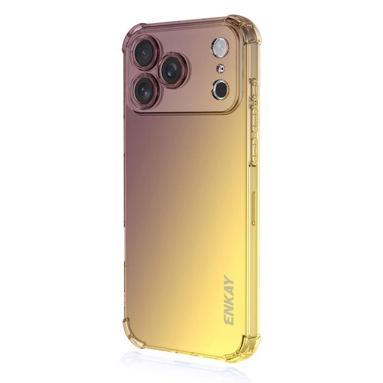 For iPhone 17 Pro ENKAY Hat-Prince Gradient Airbag TPU Phone Case(Purple Gold) - iPhone 17 Pro Cases by ENKAY | Online Shopping UK | buy2fix