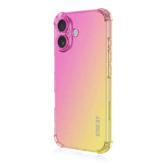 For iPhone 17 ENKAY Hat-Prince Gradient Airbag TPU Phone Case(Pink Gold) - iPhone 17 Cases by ENKAY | Online Shopping UK | buy2fix