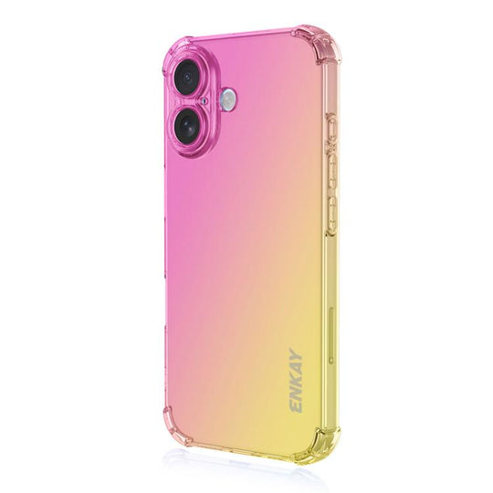 For iPhone 17 ENKAY Hat-Prince Gradient Airbag TPU Phone Case(Pink Gold)