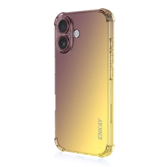 For iPhone 17 ENKAY Hat-Prince Gradient Airbag TPU Phone Case(Purple Gold)