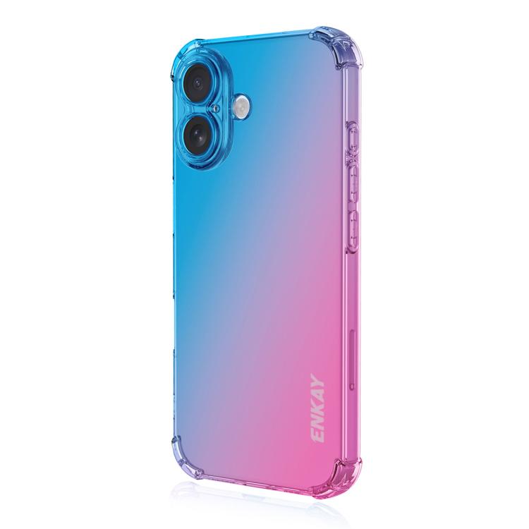 For iPhone 17 ENKAY Hat-Prince Gradient Airbag TPU Phone Case(Blue Pink) - iPhone 17 Cases by ENKAY | Online Shopping UK | buy2fix