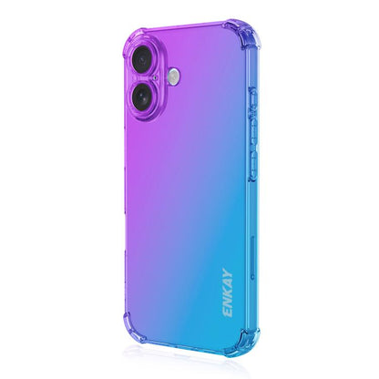For iPhone 17 ENKAY Hat-Prince Gradient Airbag TPU Phone Case(Purple Blue) - iPhone 17 Cases by ENKAY | Online Shopping UK | buy2fix
