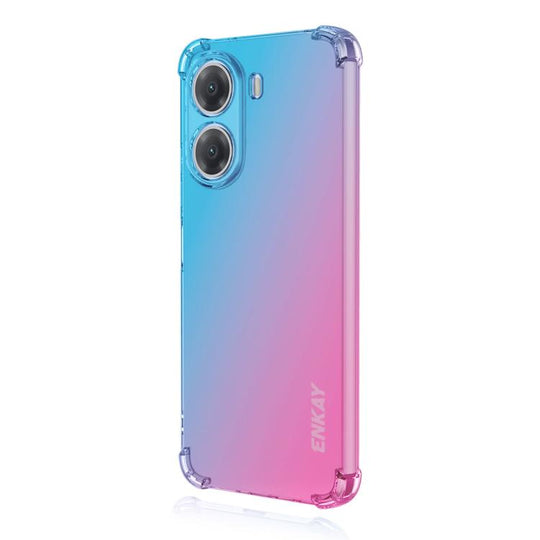 For Xiaomi Poco X7 Pro / Redmi Turbo 4 ENKAY Hat-Prince Gradient Airbag TPU Phone Case(Blue Pink)