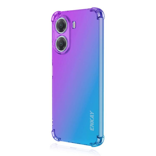 For Xiaomi Poco X7 Pro / Redmi Turbo 4 ENKAY Hat-Prince Gradient Airbag TPU Phone Case(Purple Blue)