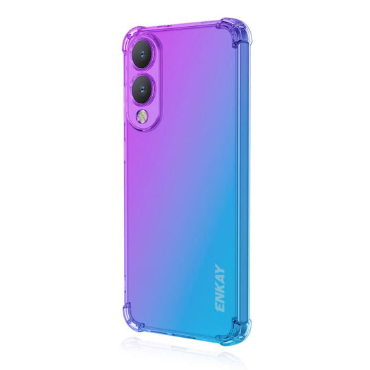 For Samsung Galaxy S25 Edge 5G ENKAY Hat-Prince Gradient Airbag TPU Phone Case(Purple Blue)