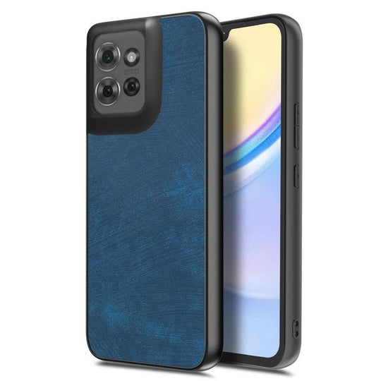 For Motorola Moto G Power 2025 5G Vintage Leather PC Back Cover Phone Case(Blue)