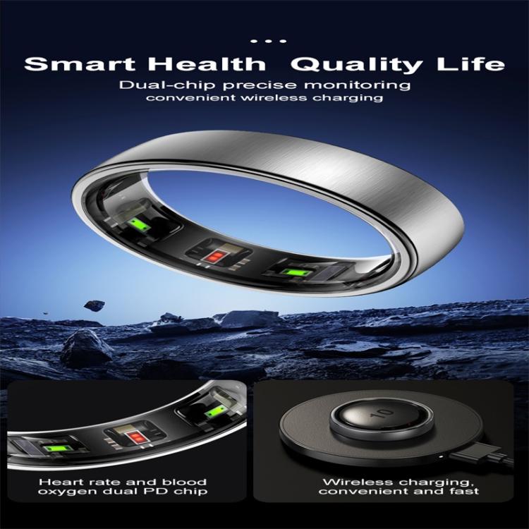 R10 SIZE 13 Smart Ring, Support Heart Rate / Blood Oxygen / Sleep / Multiple Sports Modes(Silver) - Smart Rings / Smart Telephones by buy2fix | Online Shopping UK | buy2fix