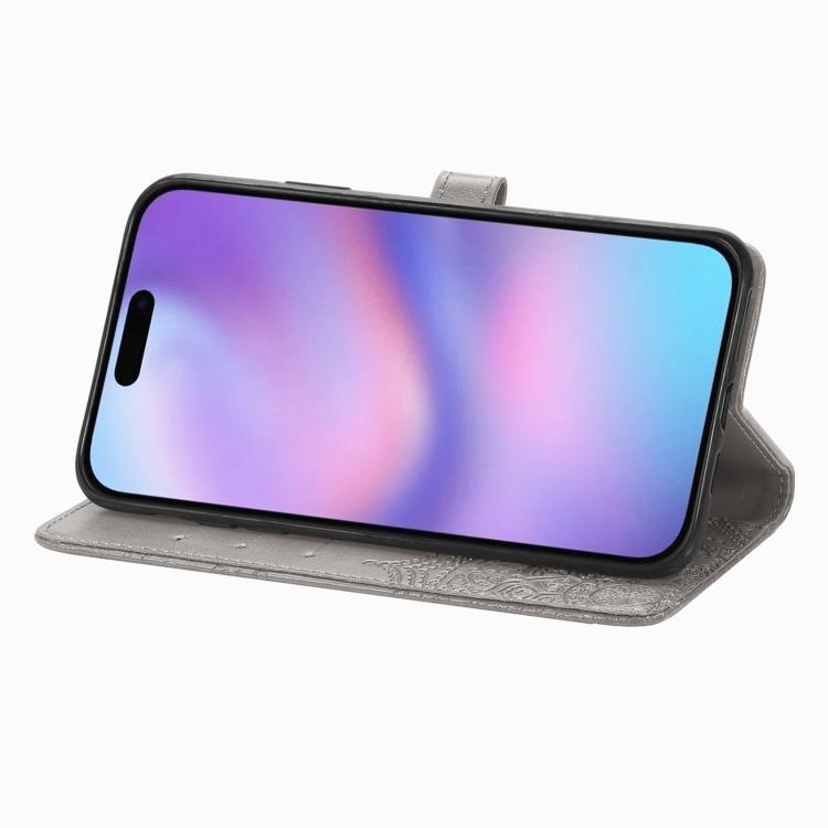 For iPhone Air Mandala Flower Embossed Leather Phone Case(Gray) - iPhone Air Cases by buy2fix | Online Shopping UK | buy2fix