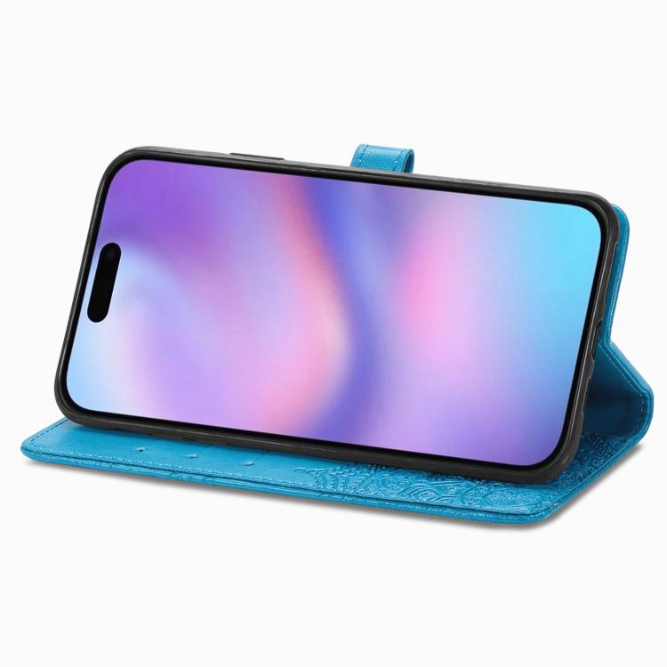 For iPhone Air Mandala Flower Embossed Leather Phone Case(Blue) - iPhone Air Cases by buy2fix | Online Shopping UK | buy2fix