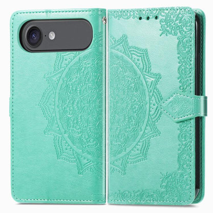 For iPhone Air Mandala Flower Embossed Leather Phone Case(Green) - iPhone Air Cases by buy2fix | Online Shopping UK | buy2fix