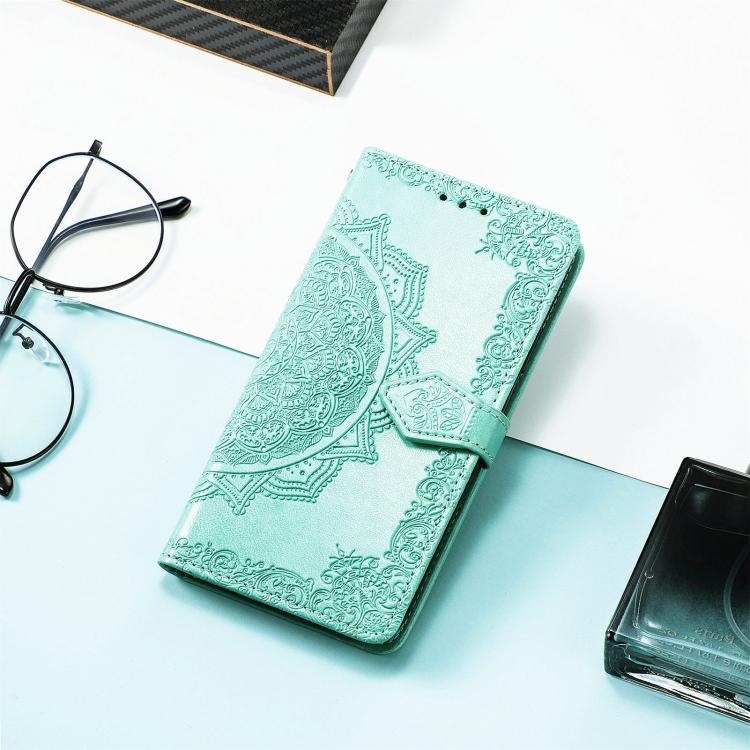 For iPhone Air Mandala Flower Embossed Leather Phone Case(Green) - iPhone Air Cases by buy2fix | Online Shopping UK | buy2fix