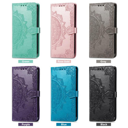 For iPhone Air Mandala Flower Embossed Leather Phone Case(Green) - iPhone Air Cases by buy2fix | Online Shopping UK | buy2fix