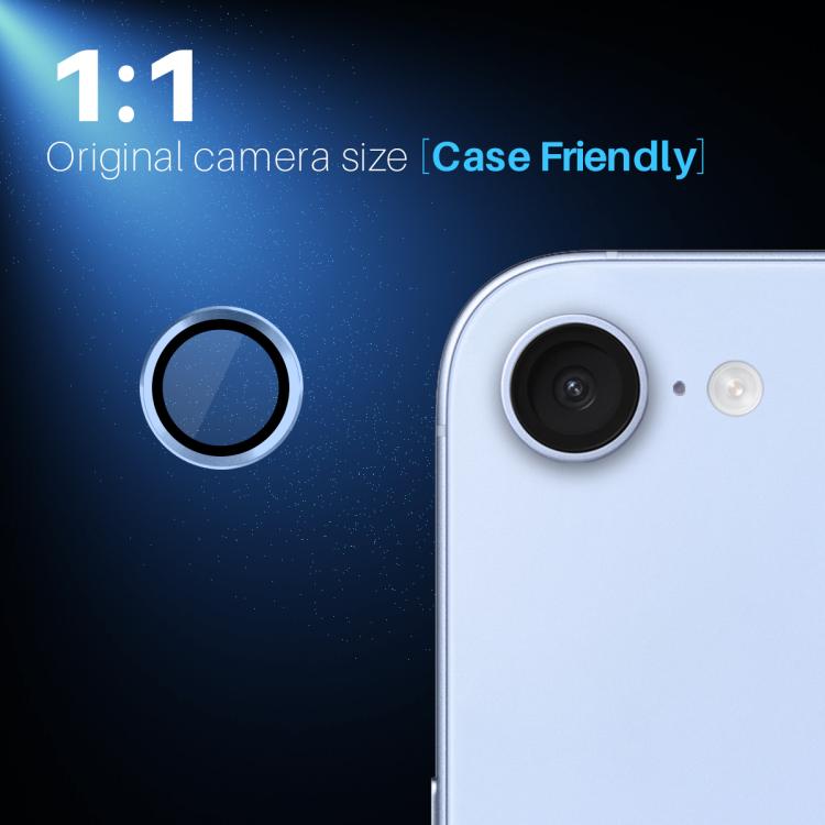 For iPhone 16e NORTHJO Camera Lens Protector CD Metal Ring Tempered Glass Film(Blue) - iPhone 16e Tempered Glass by NORTHJO | Online Shopping UK | buy2fix