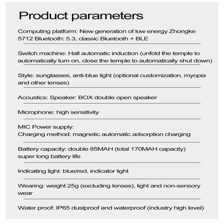 W100 Smart Glasses, Support AI Conversation / AI Intelligent Translation / Bluetooth Call(White) - Smart Glasses by buy2fix | Online Shopping UK | buy2fix