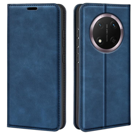 For Honor X9c Retro-skin Magnetic Suction Leather Phone Case(Dark Blue)