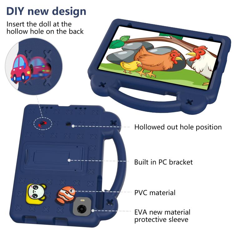 For Alldocube iPlay 60 Mini Pro Handle Kickstand Children EVA Shockproof Tablet Case(Navy Blue) - CUBE by buy2fix | Online Shopping UK | buy2fix