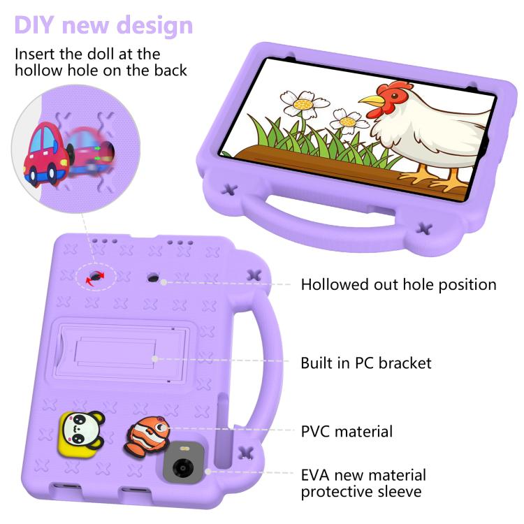 For Alldocube iPlay Mini 2 2024 Handle Kickstand Children EVA Shockproof Tablet Case(Light Purple) - CUBE by buy2fix | Online Shopping UK | buy2fix