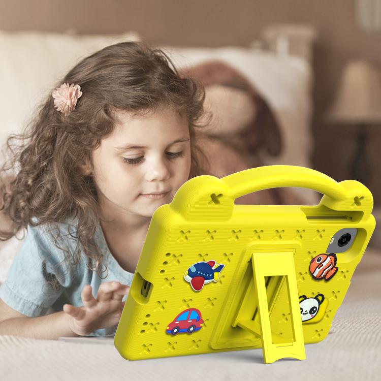 For Alldocube iPlay 60 Mini Turbo 2024 Handle Kickstand Children EVA Shockproof Tablet Case(Yellow) - CUBE by buy2fix | Online Shopping UK | buy2fix