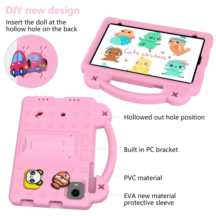 For Alldocube iPlay 50 Mini Pro 2023 8.4 Handle Kickstand Children EVA Shockproof Tablet Case(Pink) - CUBE by buy2fix | Online Shopping UK | buy2fix