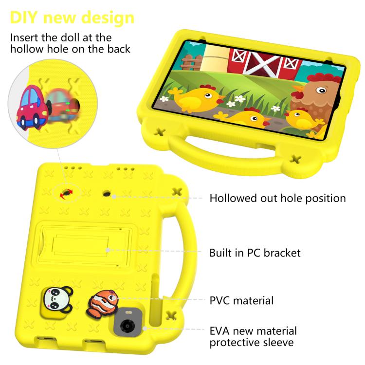 For Alldocube iPlay 50 Mini Pro 2023 8.4 Handle Kickstand Children EVA Shockproof Tablet Case(Yellow) - CUBE by buy2fix | Online Shopping UK | buy2fix