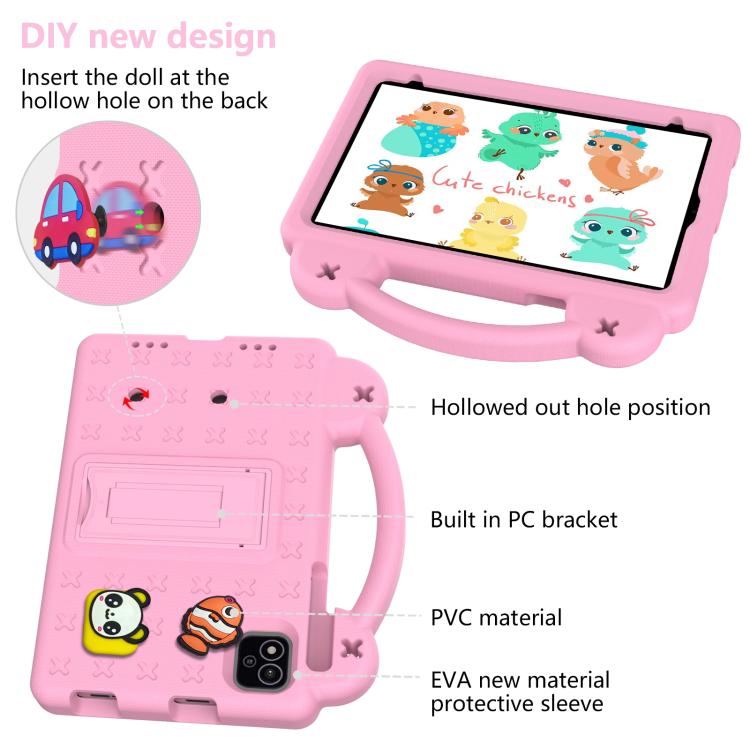 For NEC Lavie Tab T11 T1155 2024 Handle Kickstand Children EVA Shockproof Tablet Case(Pink) - Others by buy2fix | Online Shopping UK | buy2fix