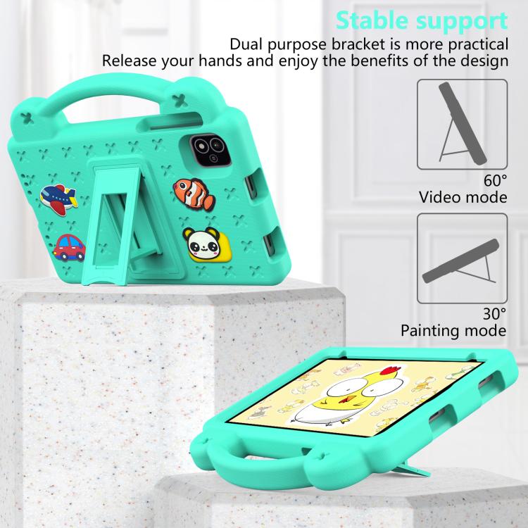 For NEC Lavie Tab T11 T1155 2024 Handle Kickstand Children EVA Shockproof Tablet Case(Mint Green) - Others by buy2fix | Online Shopping UK | buy2fix