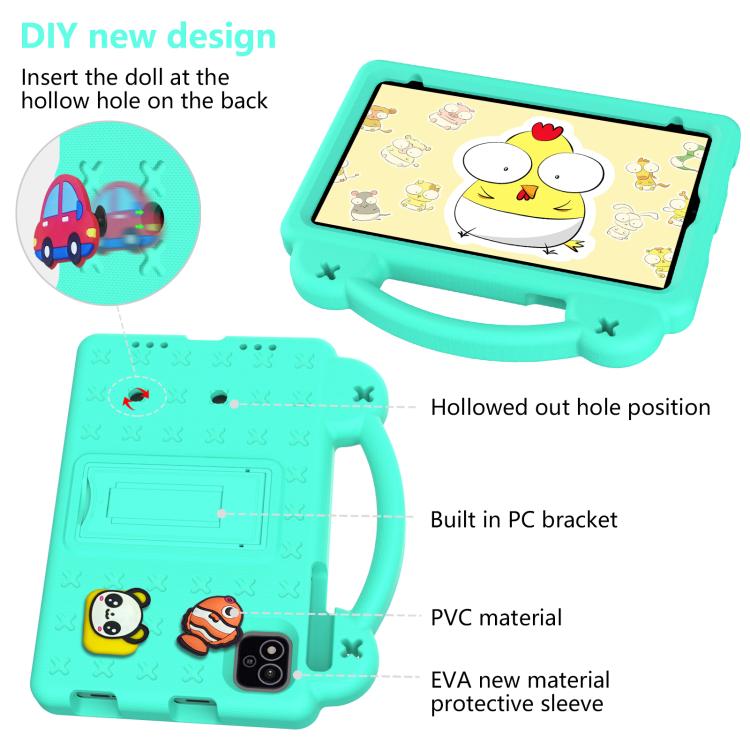 For NEC Lavie Tab T11 T1155 2024 Handle Kickstand Children EVA Shockproof Tablet Case(Mint Green) - Others by buy2fix | Online Shopping UK | buy2fix